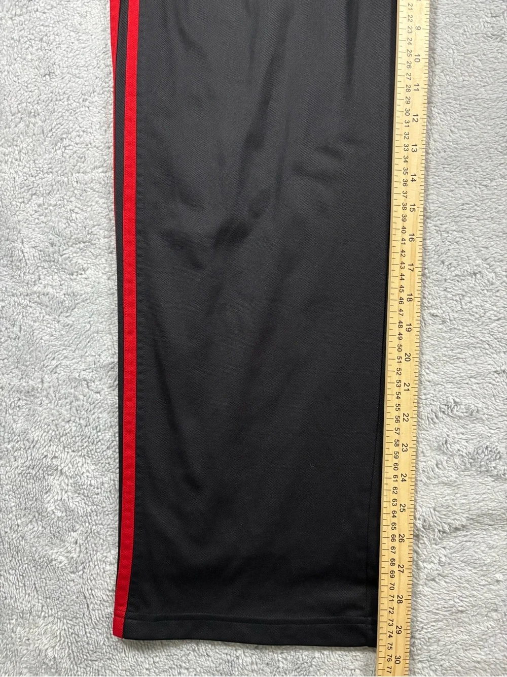 adidas Black Track Pants with Red Stripes